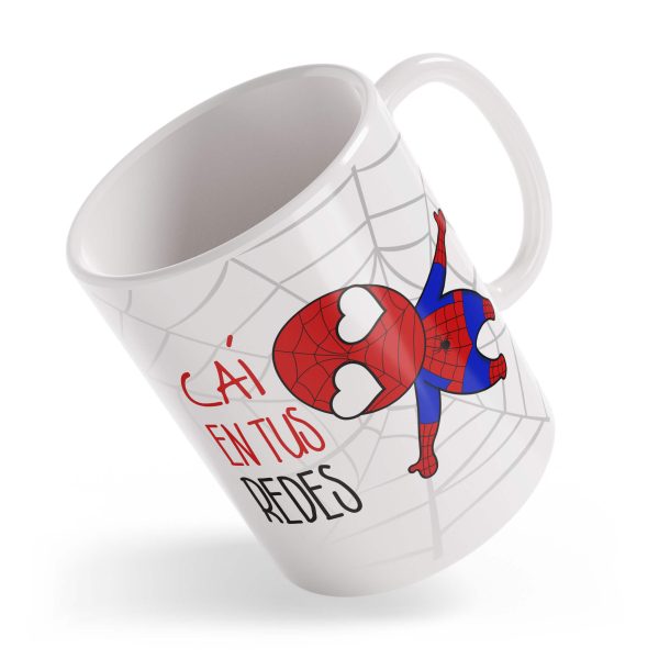 Taza Mini Spiderman "Caí en tus redes"