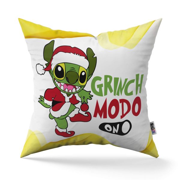 Cojín Stitch "grinch modo on"