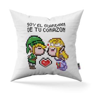 Cojín Link y Princesa Zelda en pixeles